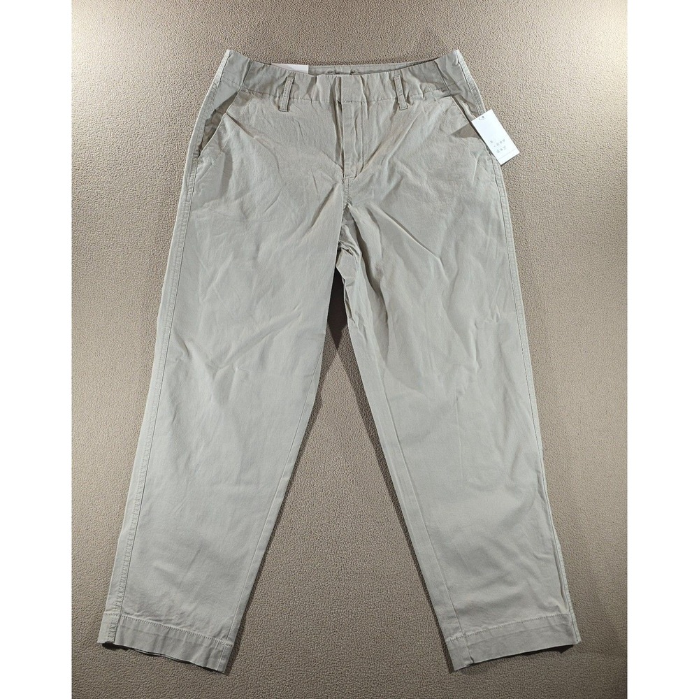 A New Day Khaki Chino Casual Trouser Straight Leg High Rise Pant Size 10